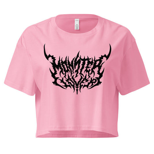 Monster Lover Death Metal Crop Top, Pink