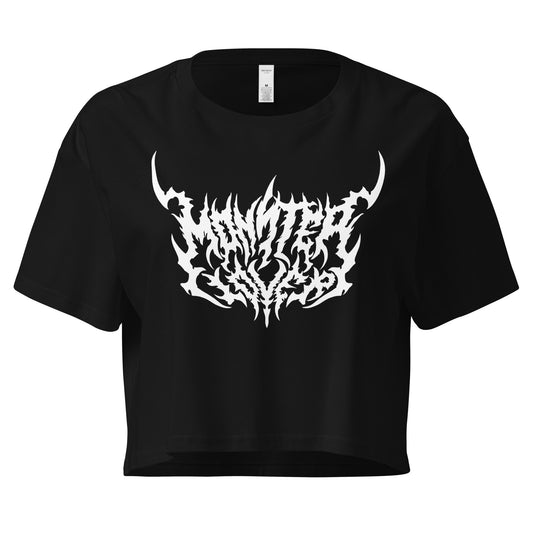 Monster Lover Death Metal Crop Top, Black